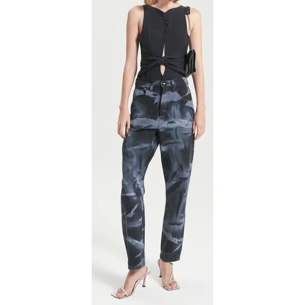 Maria-Cher Baggy Black Marble Jeans Sz‎ 26  New